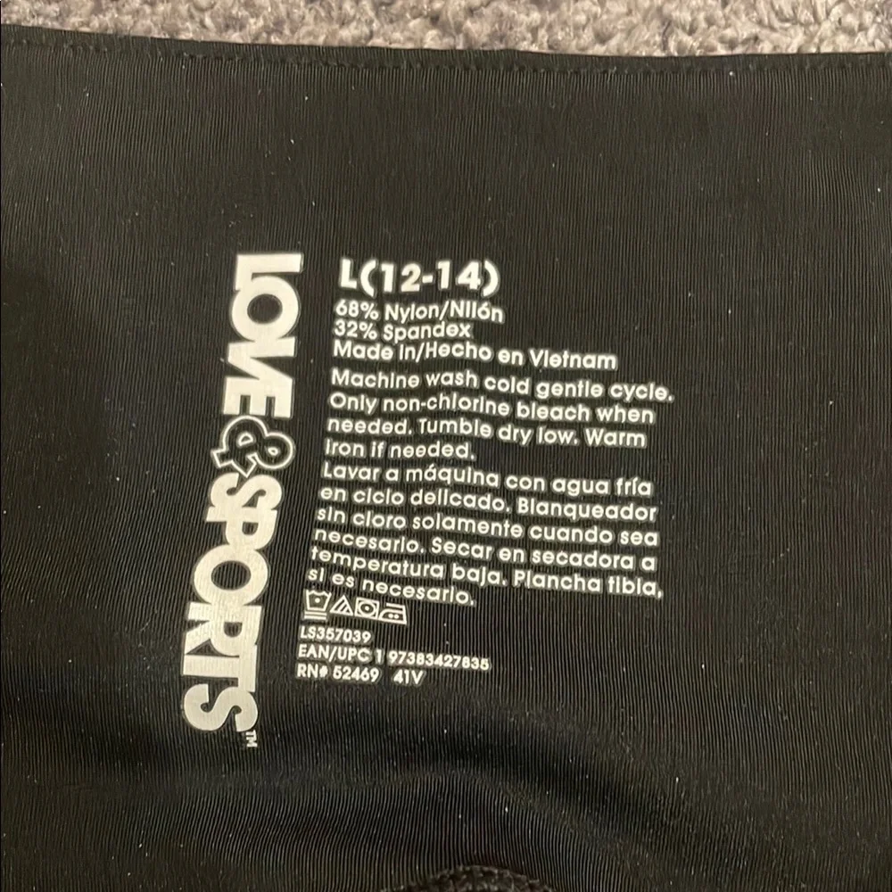 Love & Sports woman’s size large (12-14) Black High-Waisted Leggings - Picture 2 of 6